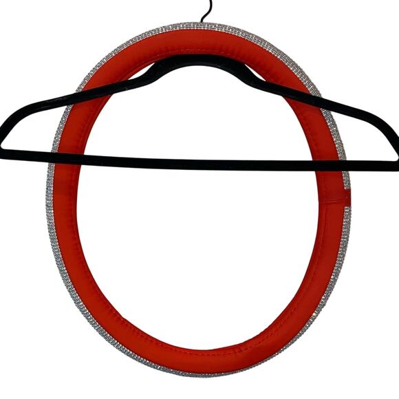 NWT Steering Wheel Cover Trimmed in Rhinestones Red or Pink - Picture 3 of 8